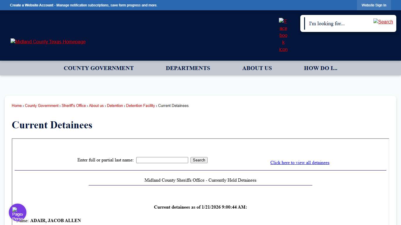 Current Detainees | Midland County, TX