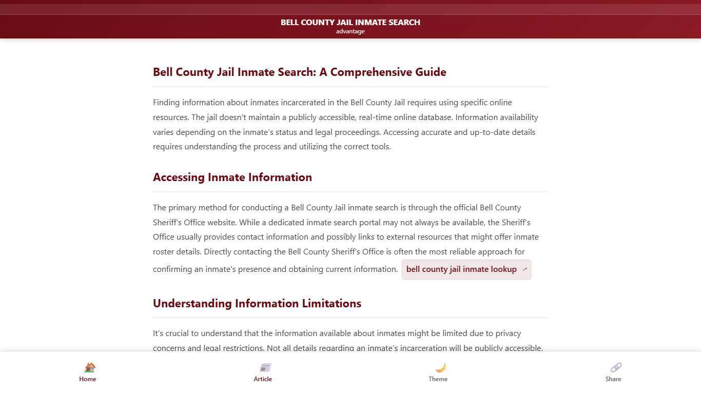 BELL COUNTY JAIL INMATE SEARCH - advantage
